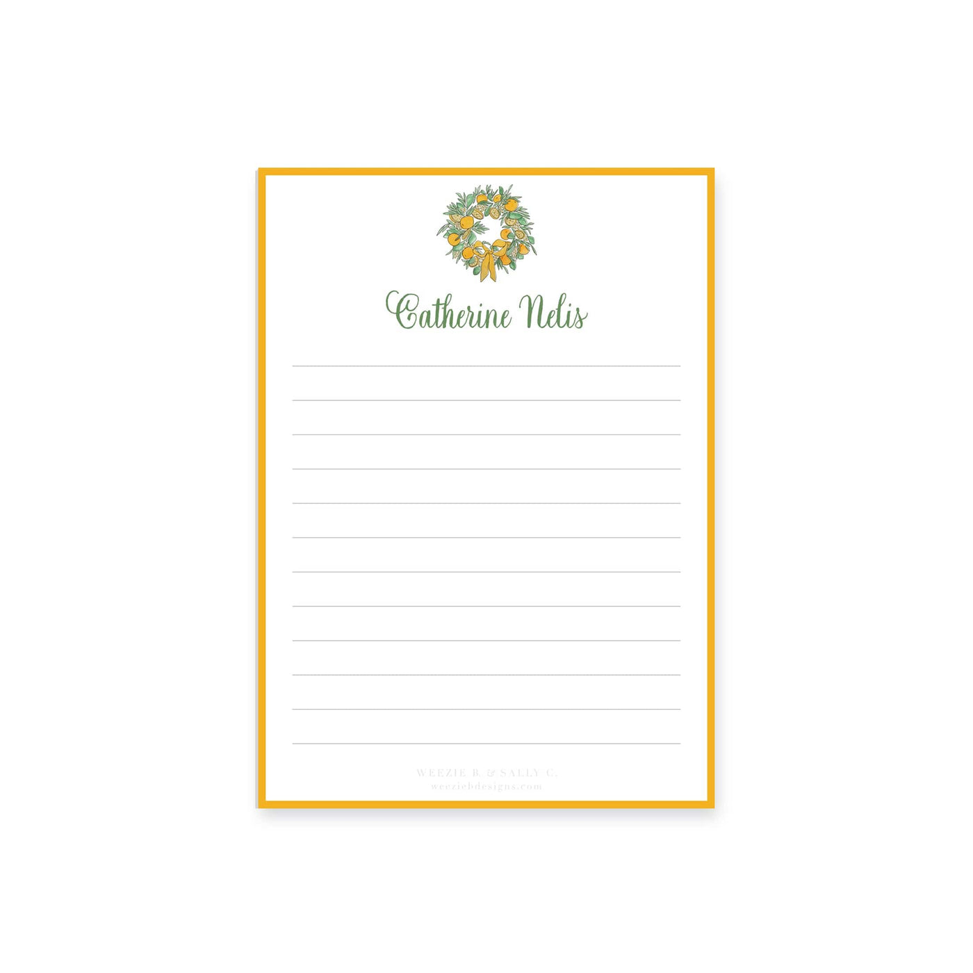 Citrus Wreath With Ribbon Notepad