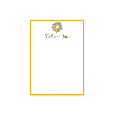 Citrus Wreath With Ribbon Notepad