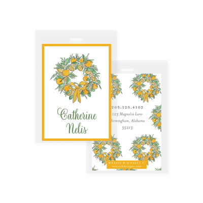 Citrus Wreath With Ribbon Bag Tag