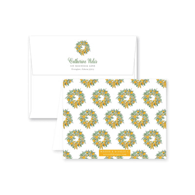 Citrus Wreath With Ribbon Folded Note Card