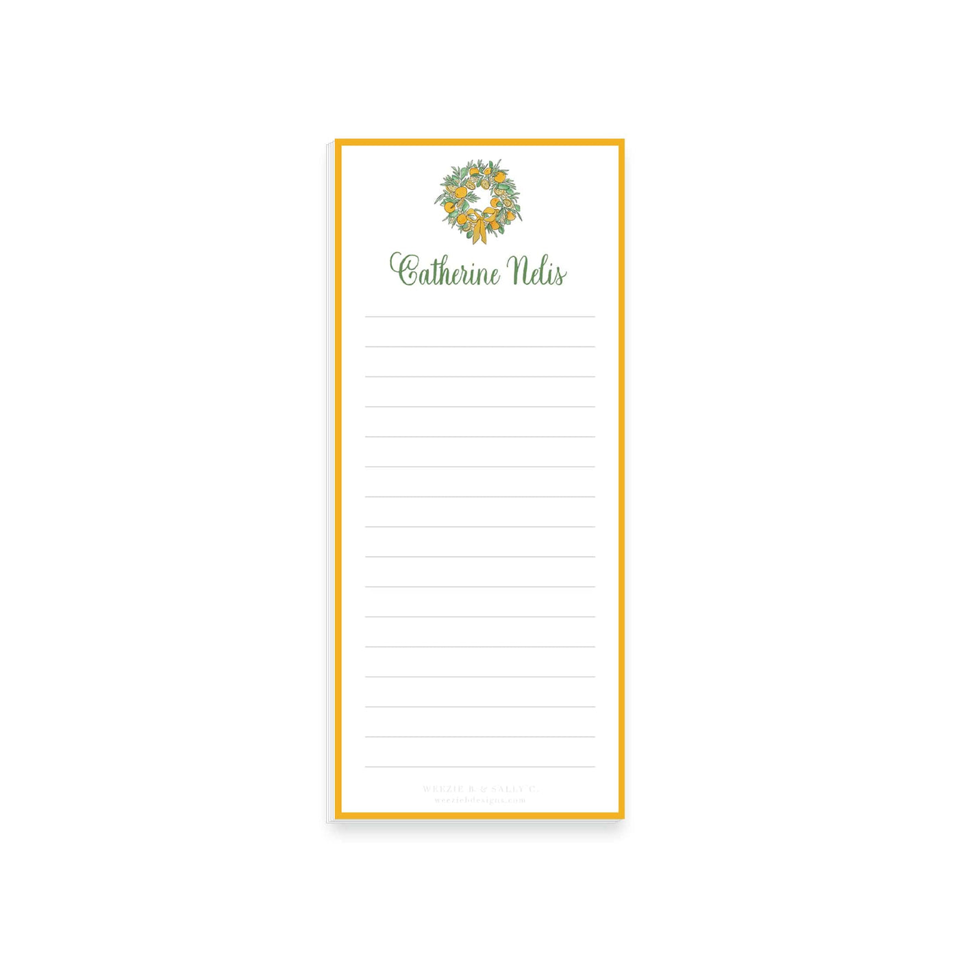 Citrus Wreath With Ribbon Notepad