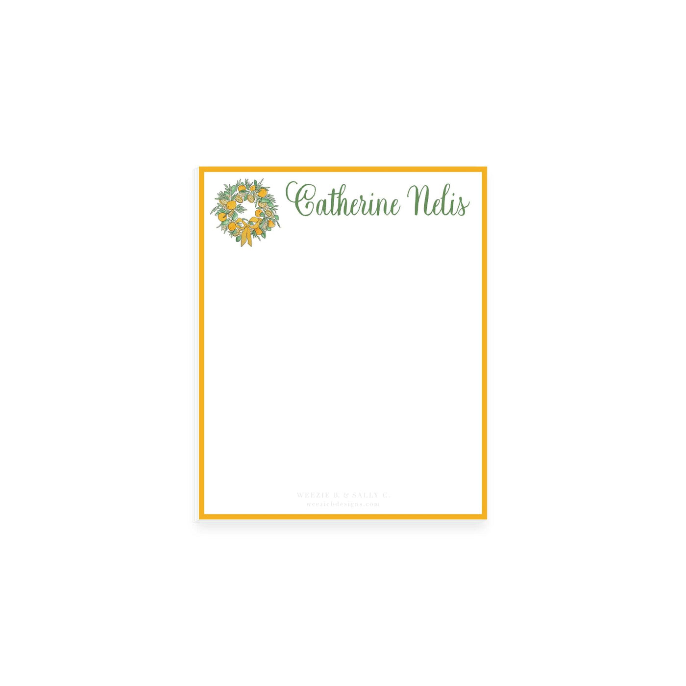 Citrus Wreath With Ribbon Notepad
