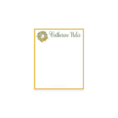 Citrus Wreath With Ribbon Notepad