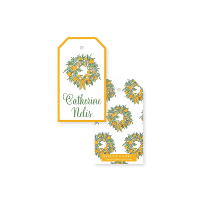 Citrus Wreath With Ribbon Gift Tag