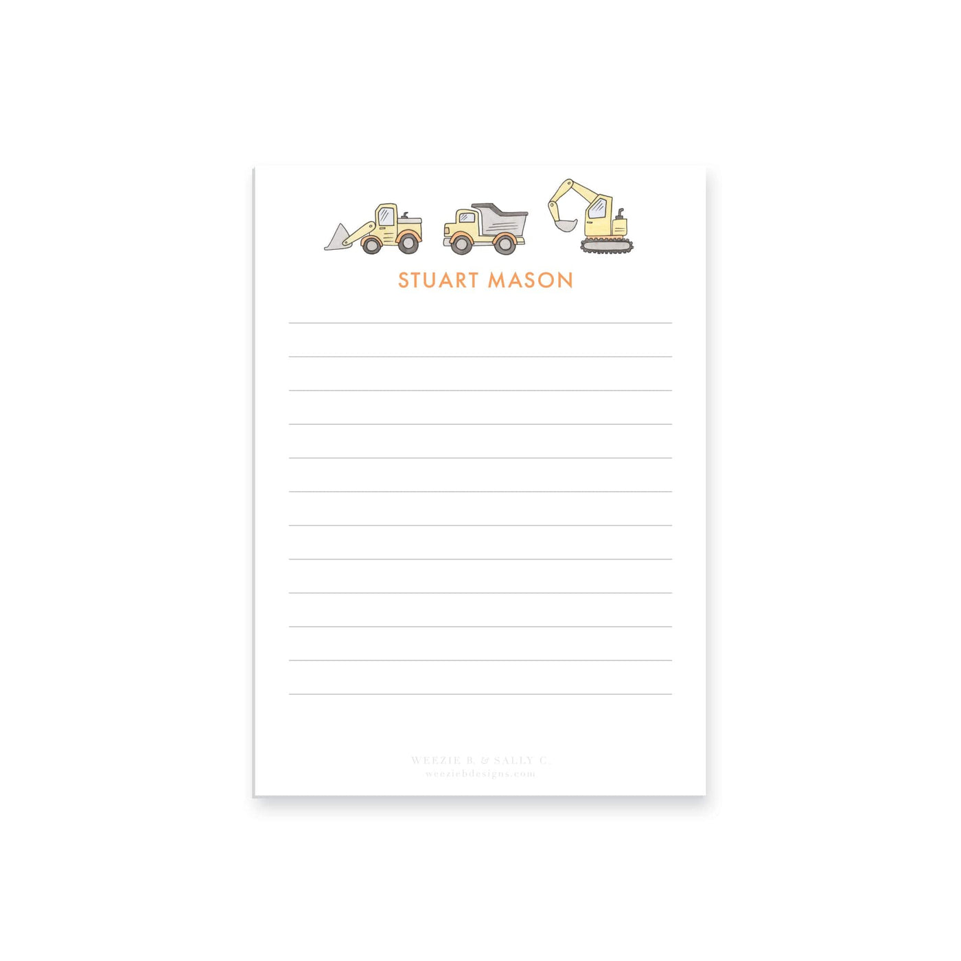 Weezie B. Designs | Construction Notepad