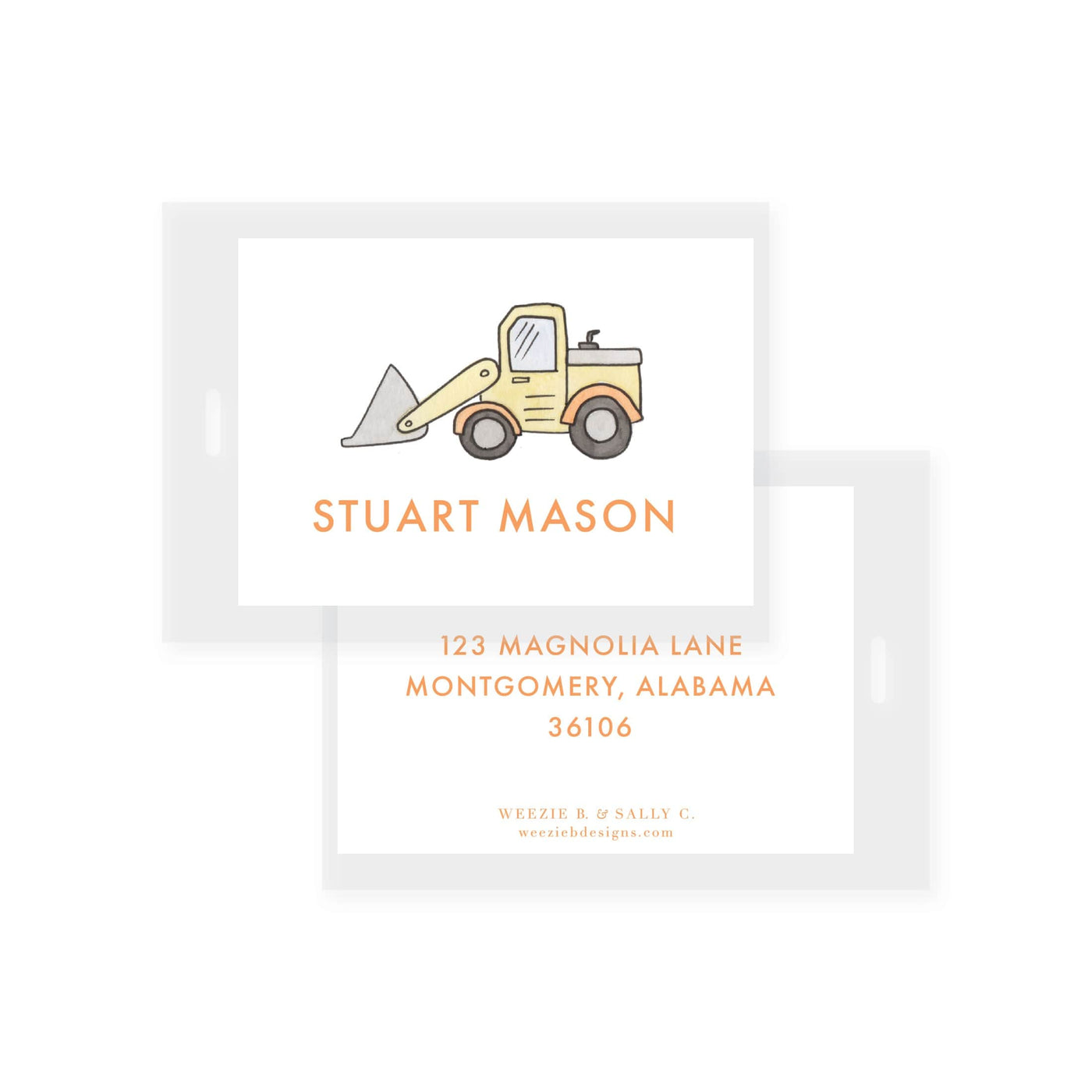 Weezie B. Designs | Construction Bag Tag