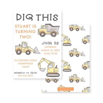 Weezie B. Designs | Dig This Birthday Invitation