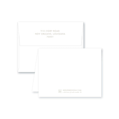 Weezie B. Designs | Dot Line Border With Name Folded Note Cards