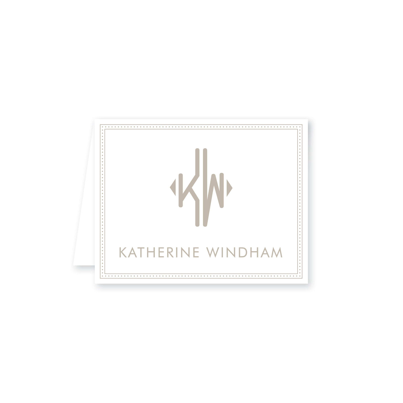 Weezie B. Designs | Dot Line Border With Name Folded Note Cards