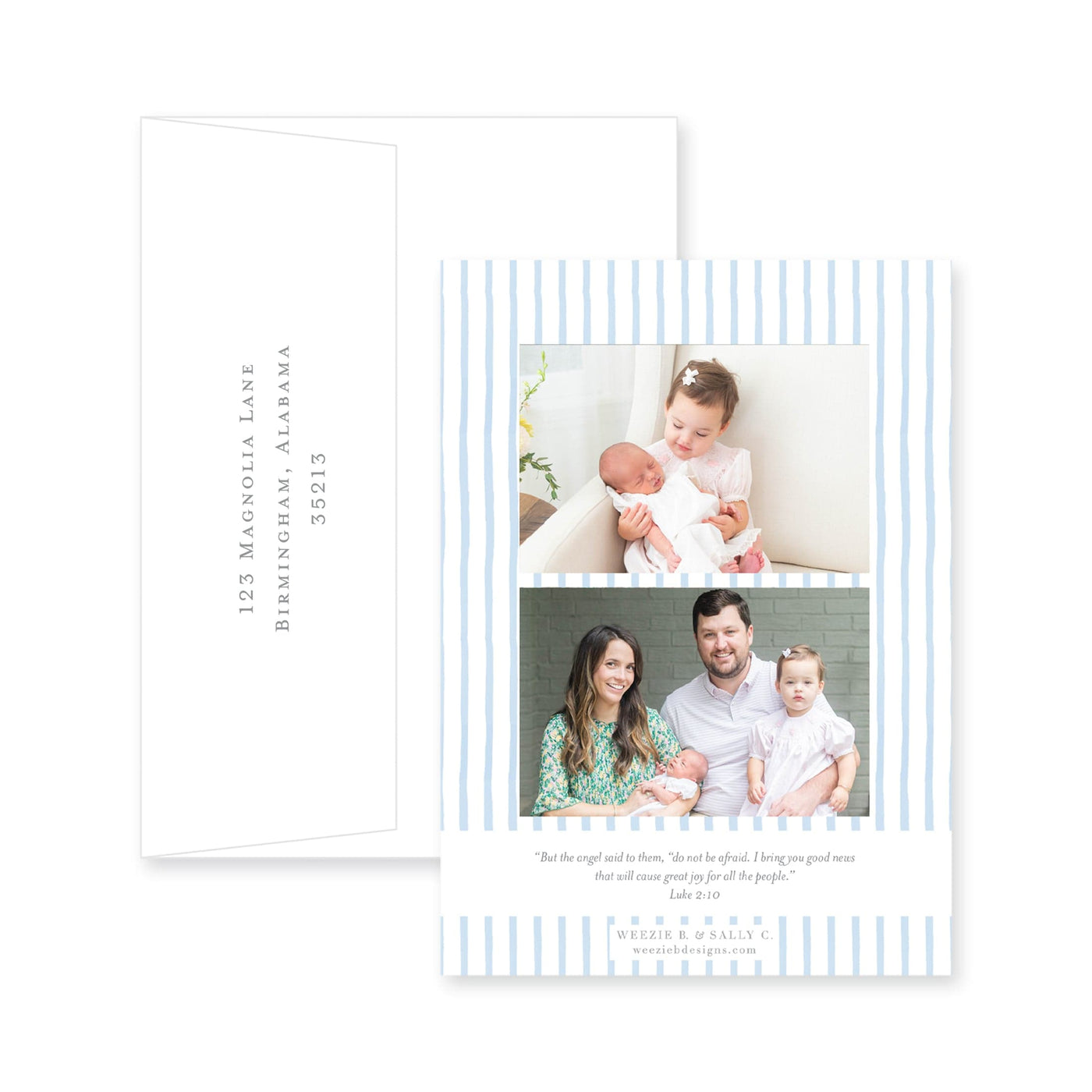 Eucalyptus And Bows Birth Announcement