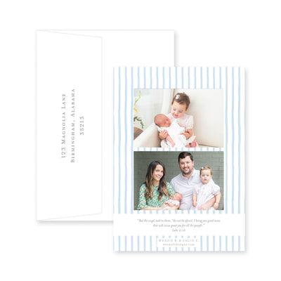 Eucalyptus And Bows Birth Announcement