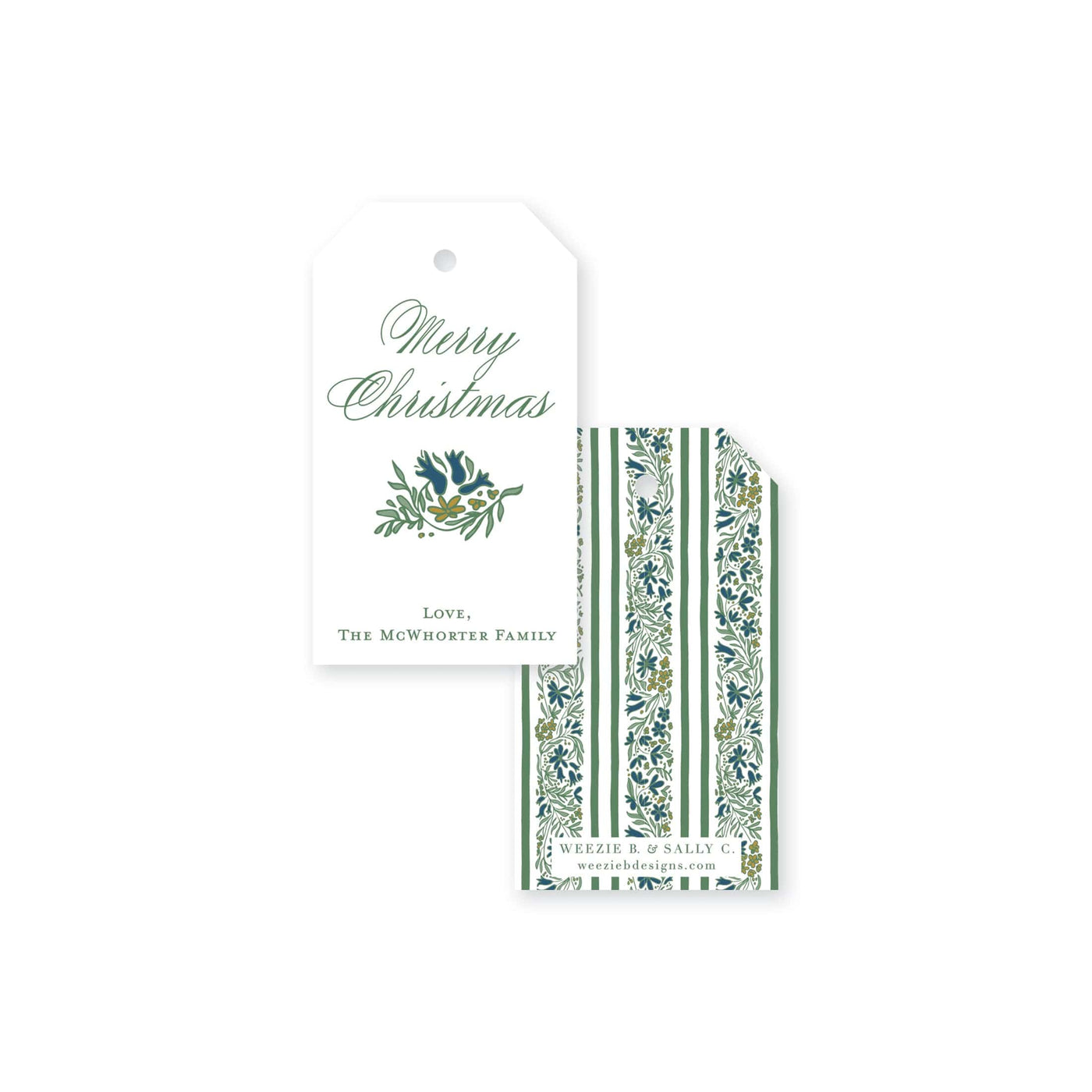 Floral Christmas Gift Tag