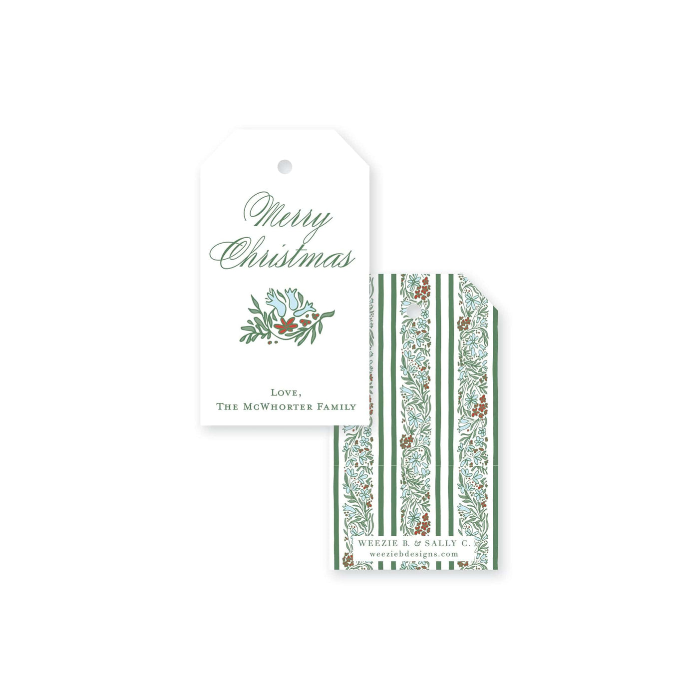 Floral Christmas Gift Tag