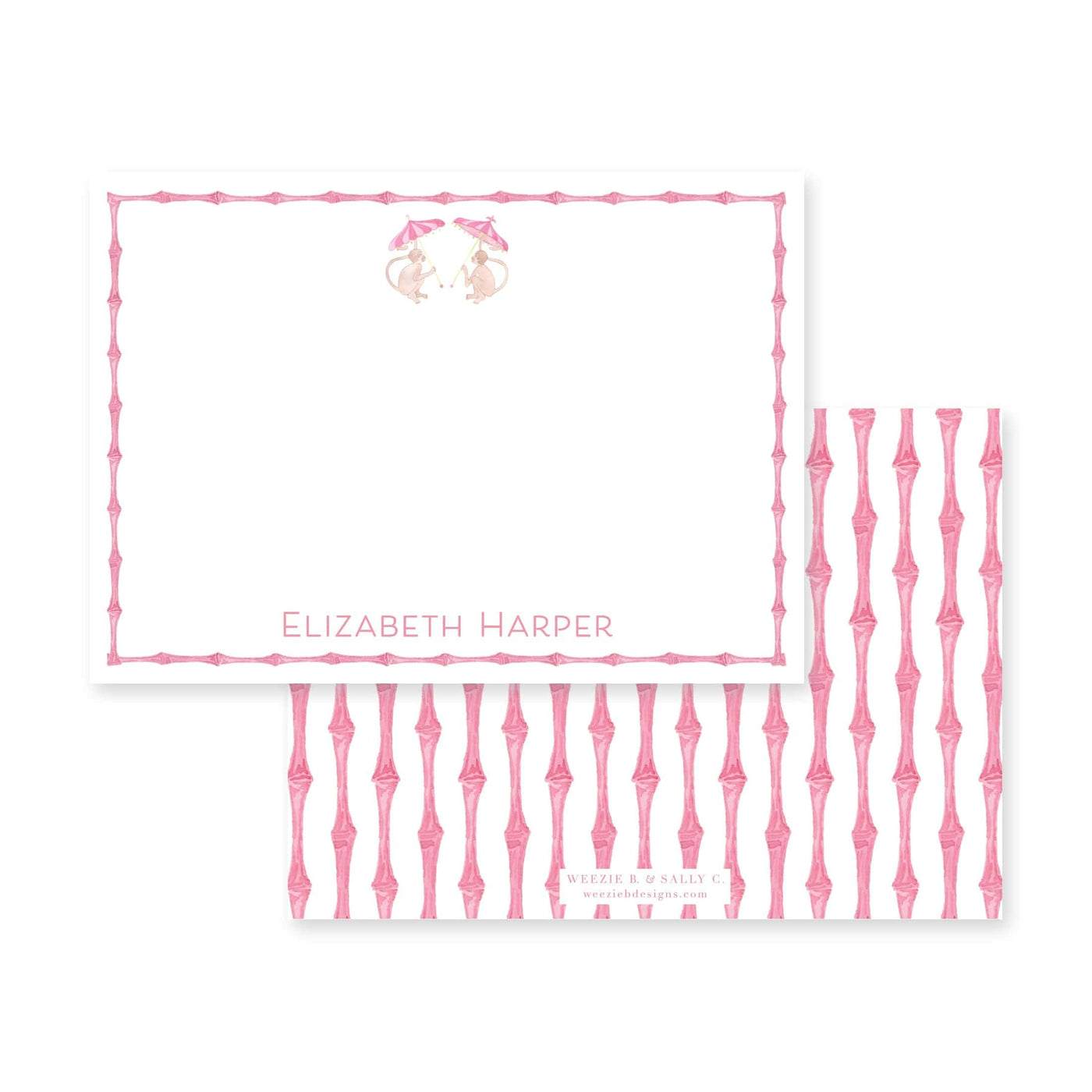 Funky Monkey Horizontal Flat Note Card