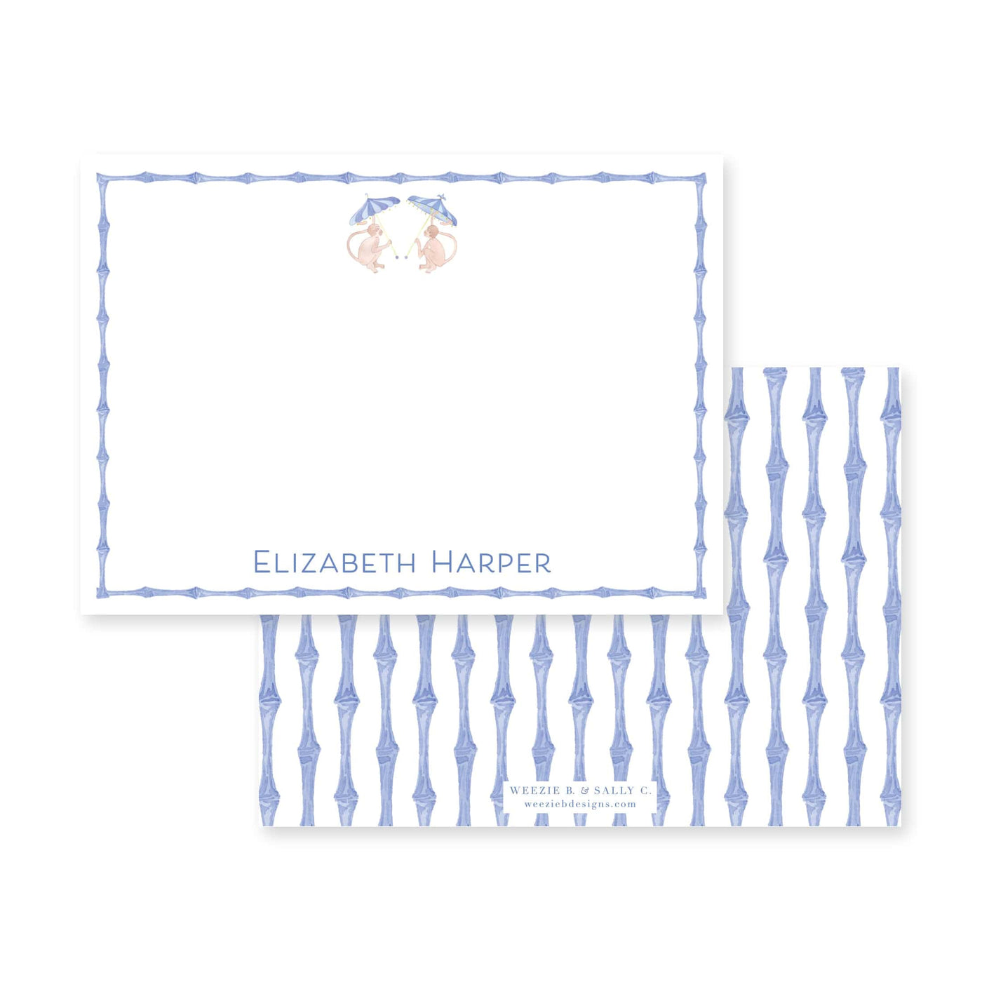 Funky Monkey Horizontal Flat Note Card