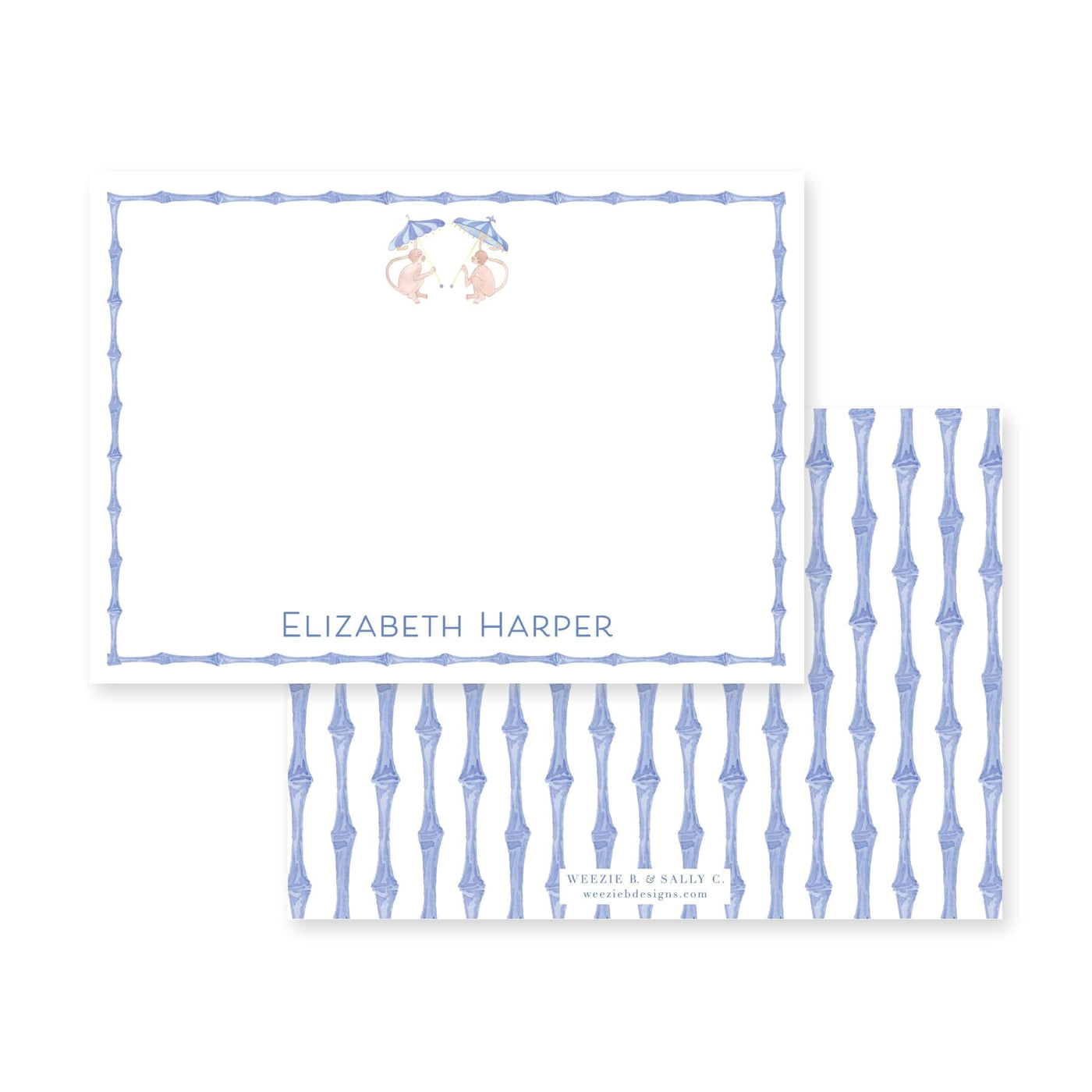 Funky Monkey Horizontal Flat Note Card