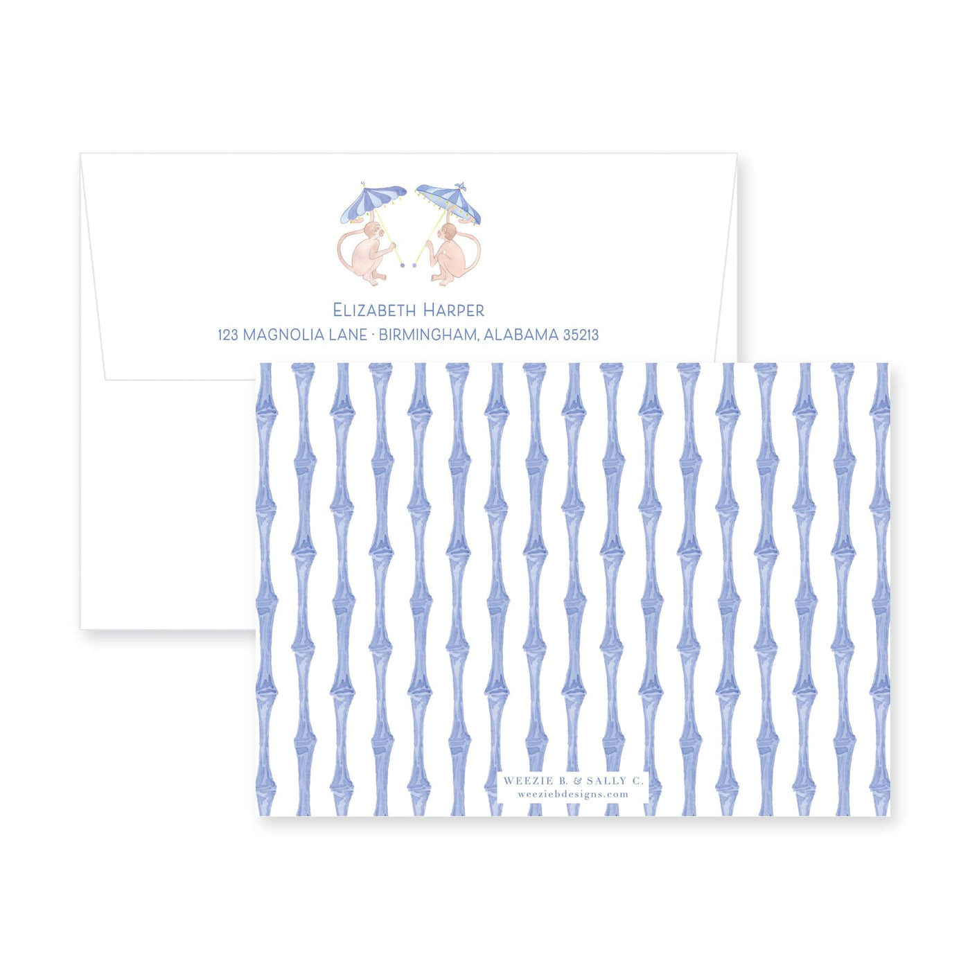 Funky Monkey Horizontal Flat Note Card
