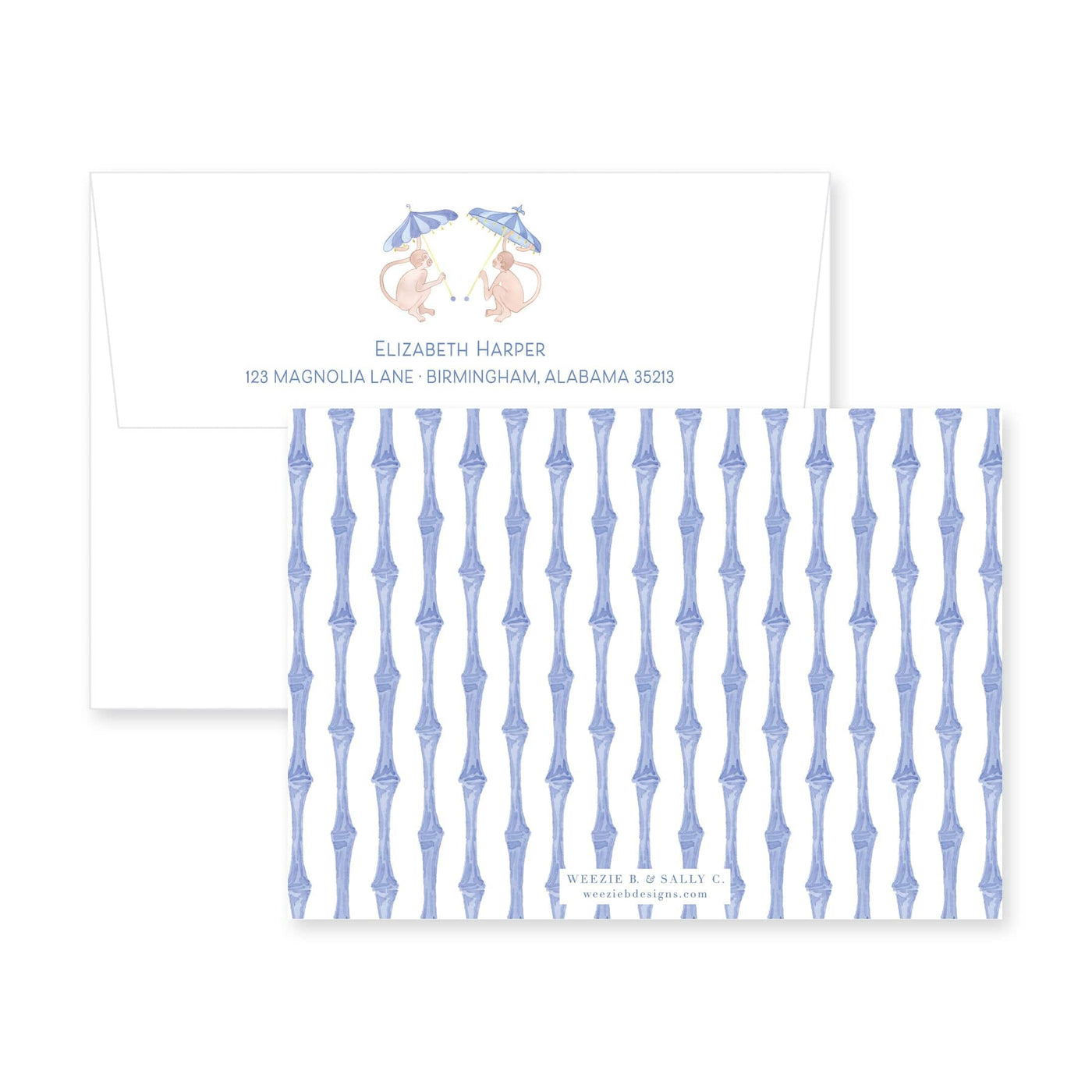 Funky Monkey Horizontal Flat Note Card