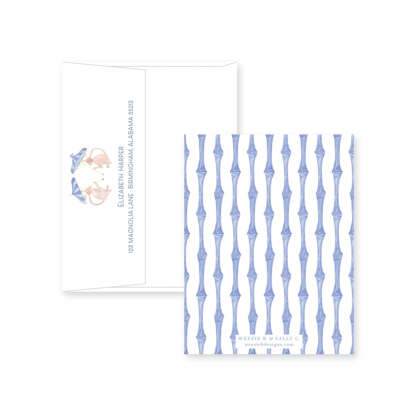 Funky Monkey Flat Note Card