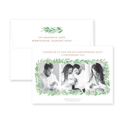 Garland Wreath Christmas Card