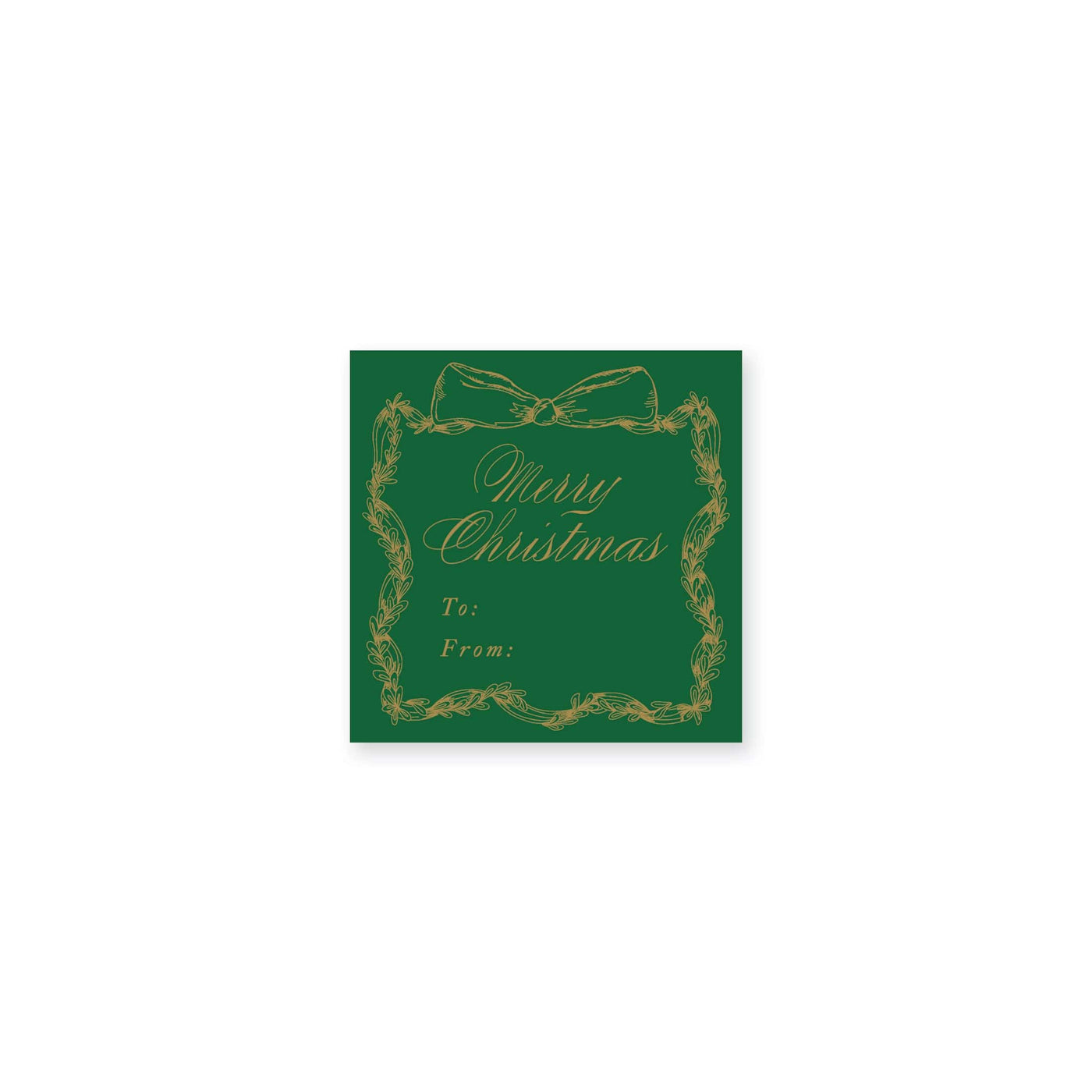 Golden Ribbon Wreath Christmas Stickers