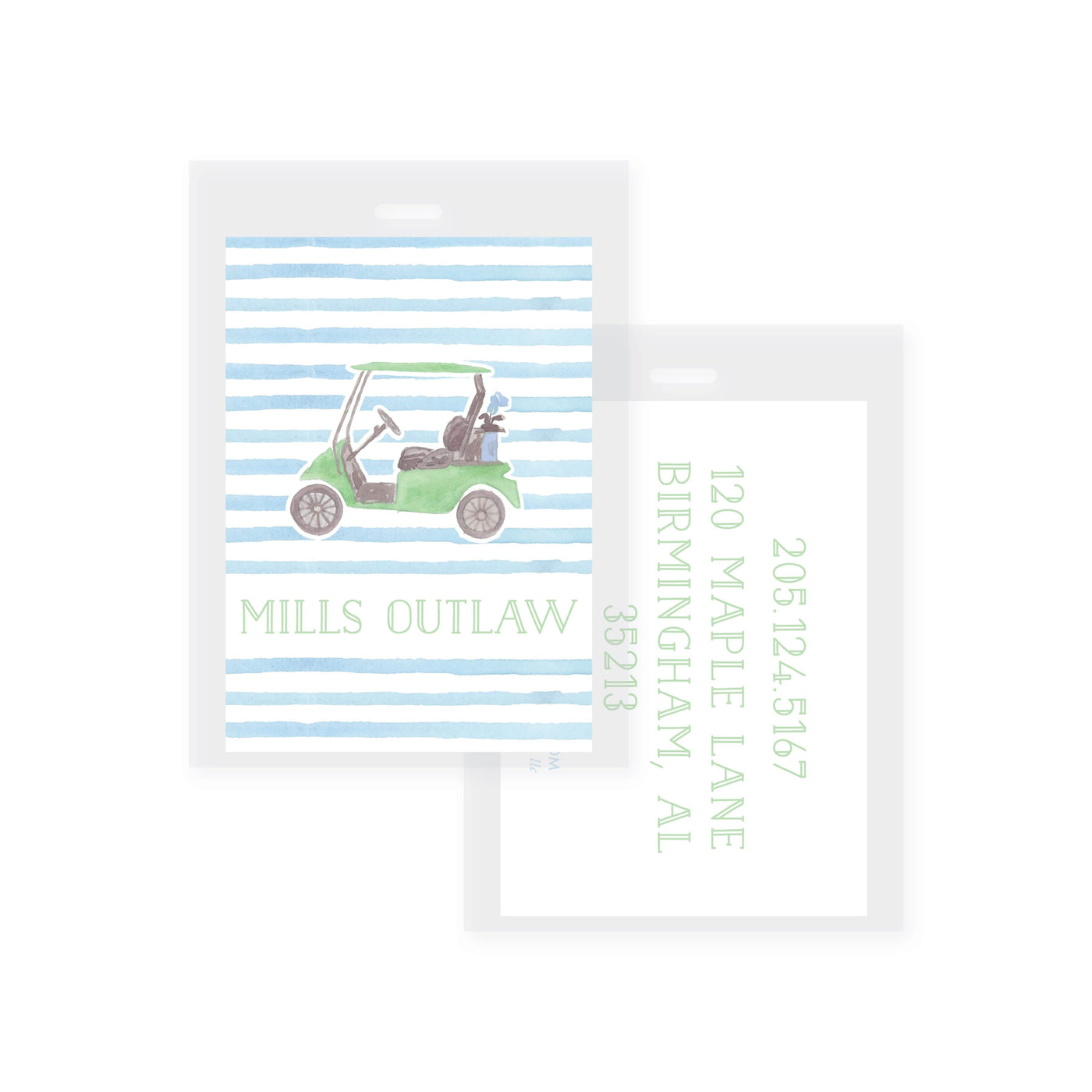 Weezie B. Designs | Watercolor Golf Cart Bag Tag