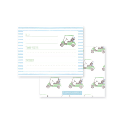 Watercolor Golf Cart Fill-In Flat Note Card