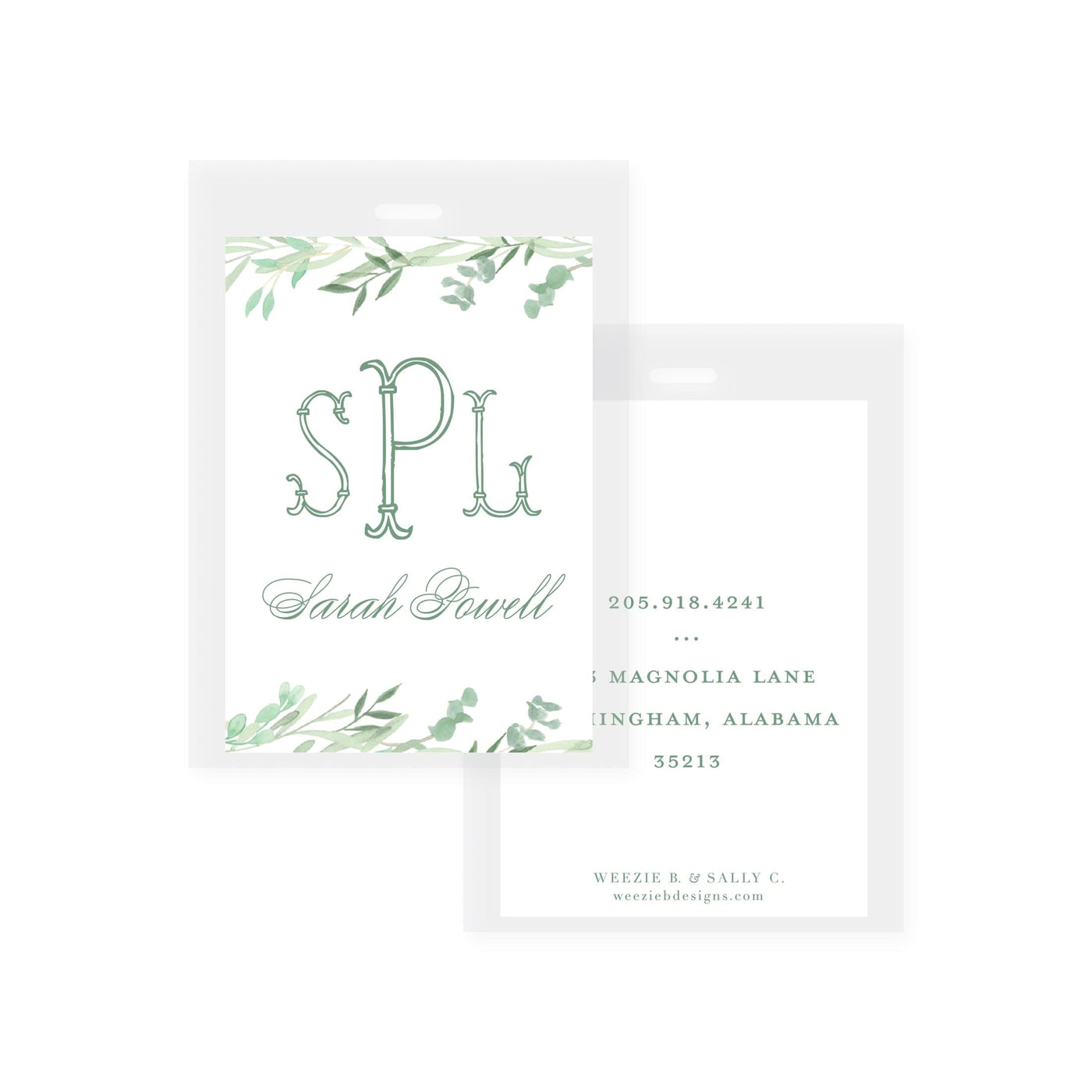 Greenery Bag Tag