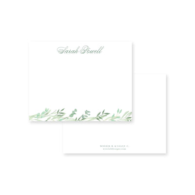Greenery Flat Note Card