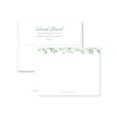 Greenery Folded Note Card