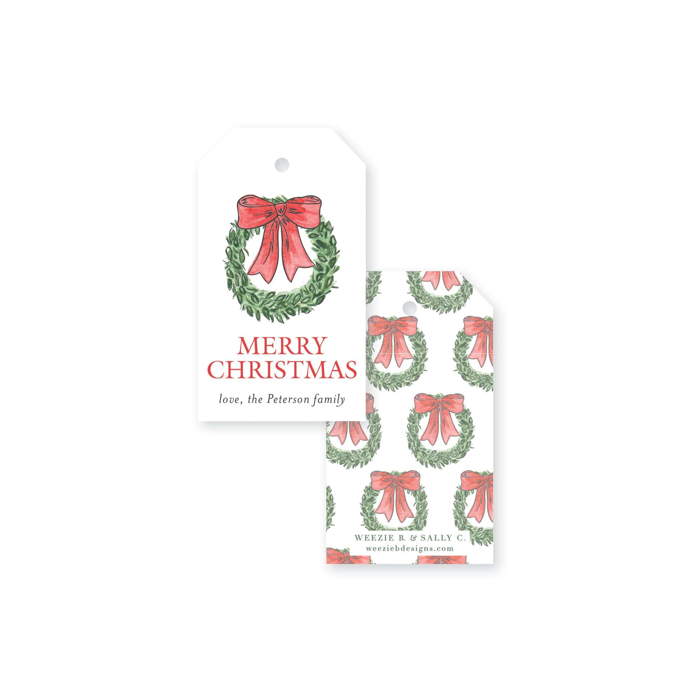 Hanging Wreath Christmas Gift Tag