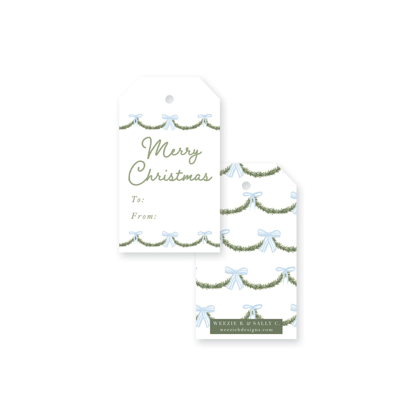 Holiday Garland Christmas Tag