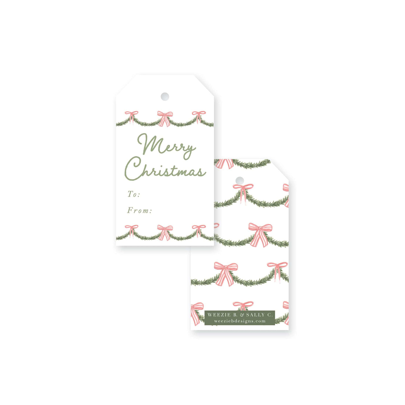 Holiday Garland Christmas Tag