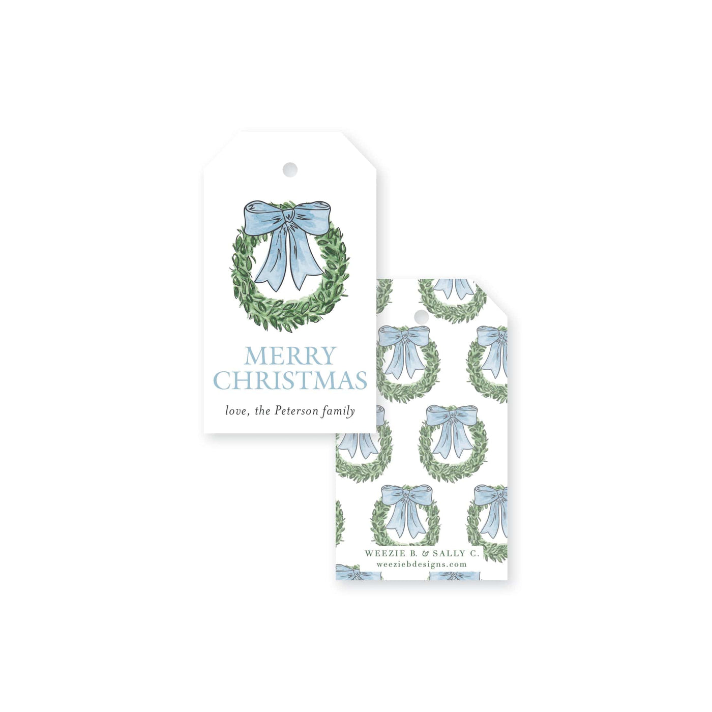 Hanging Wreath Christmas Gift Tag