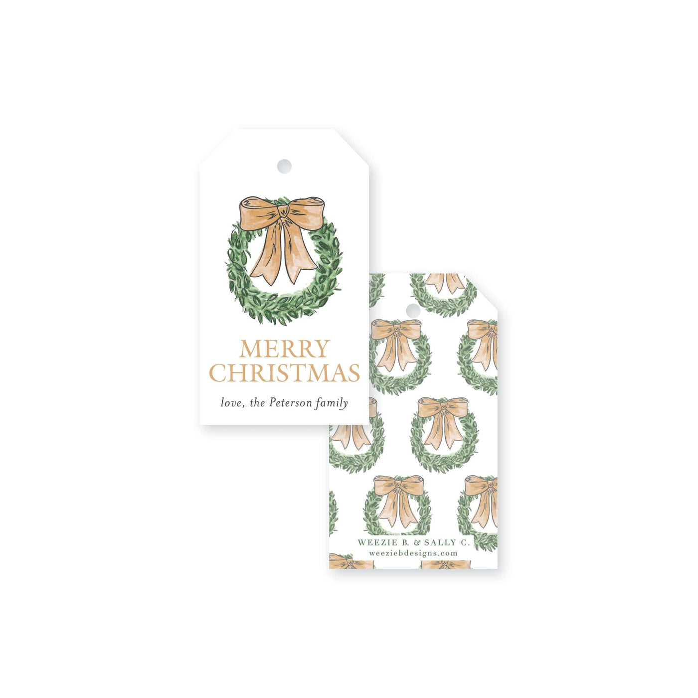 Hanging Wreath Christmas Gift Tag