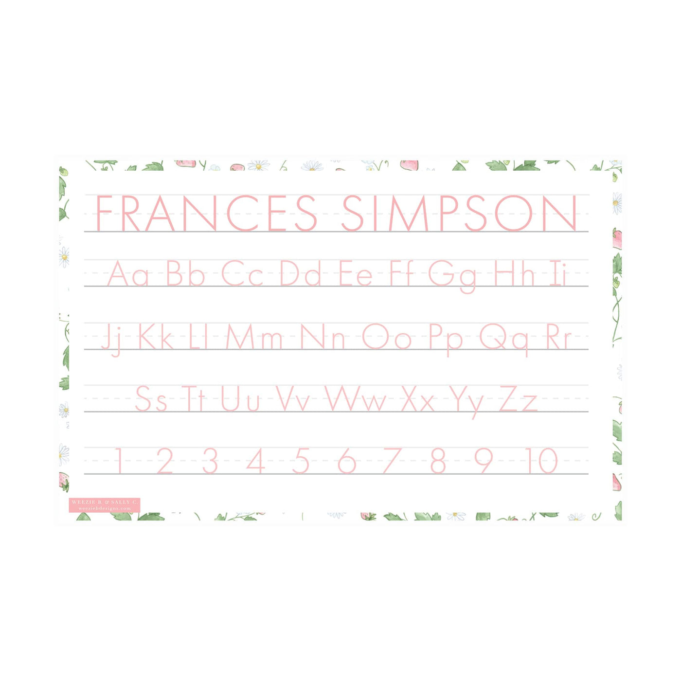 Letter Tracing Placemat