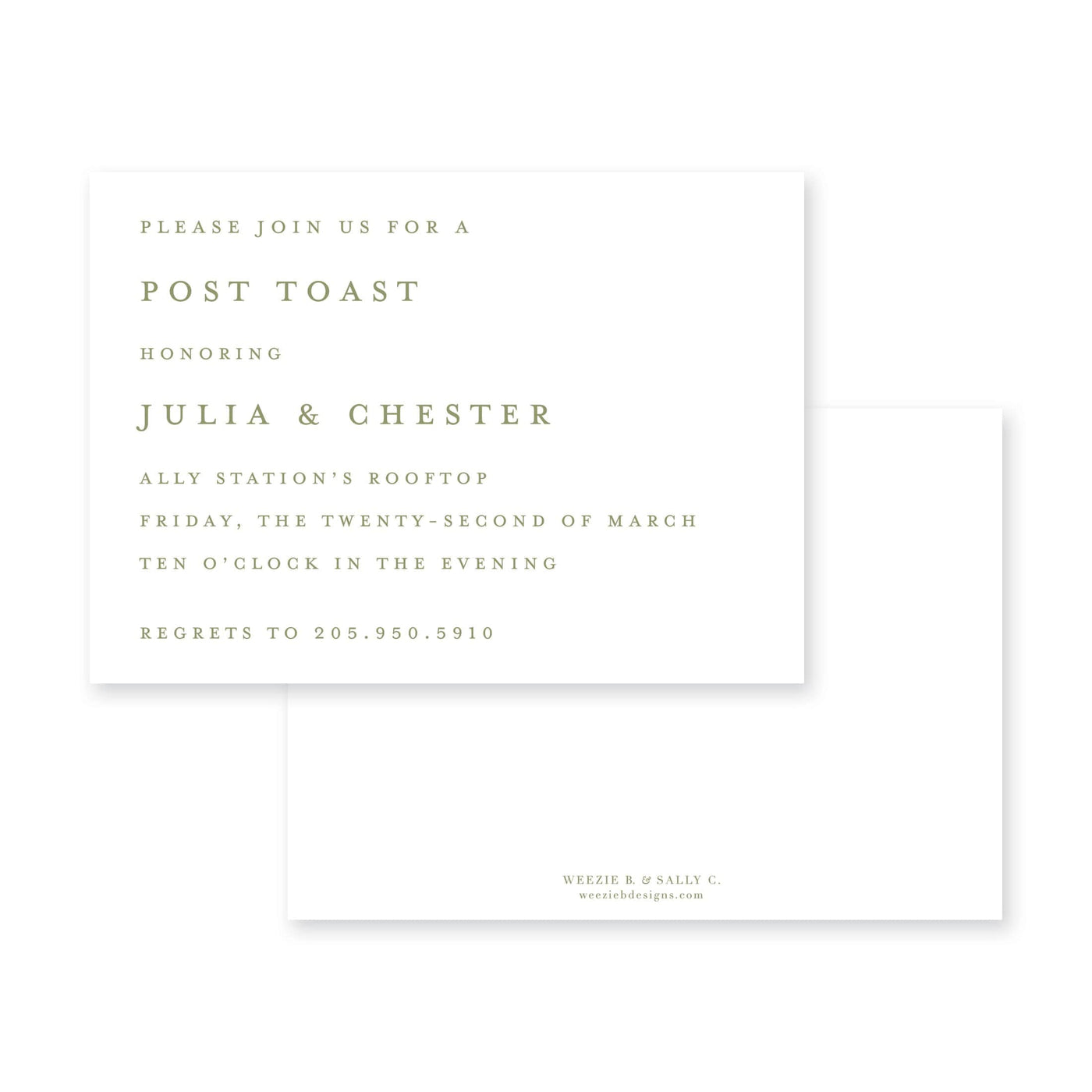 Avery Post Toast Invitation