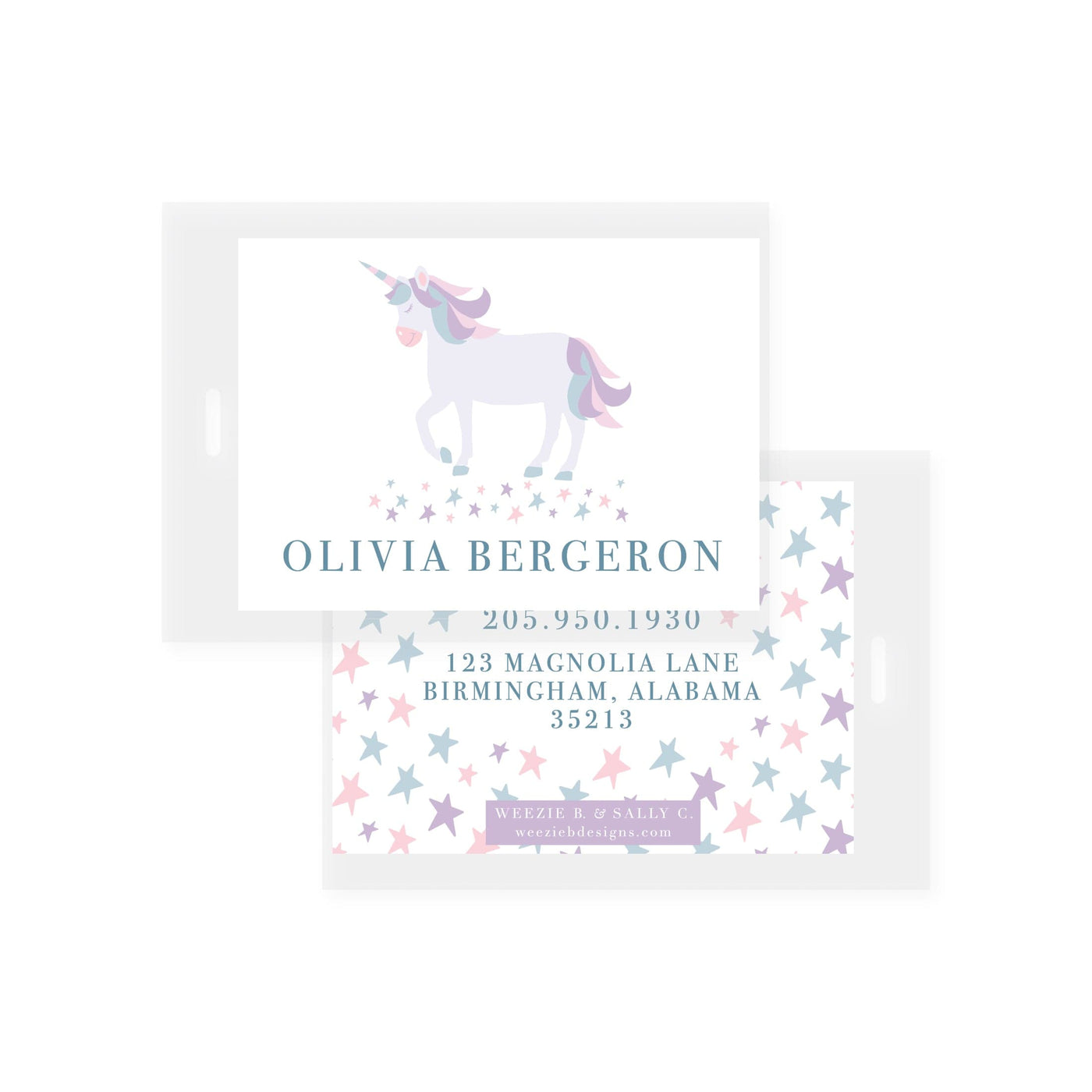 Light Unicorn Stars Bag Tag (2 min)