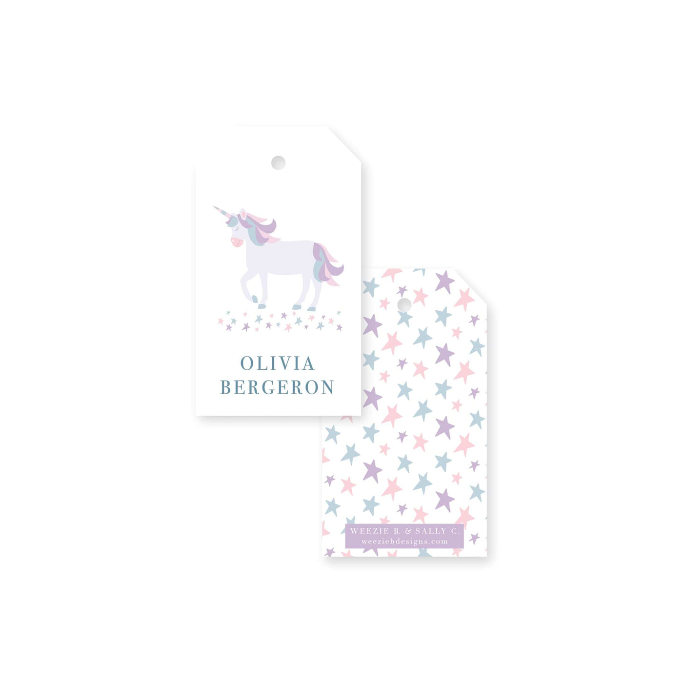 Light Unicorn Stars Gift Tag