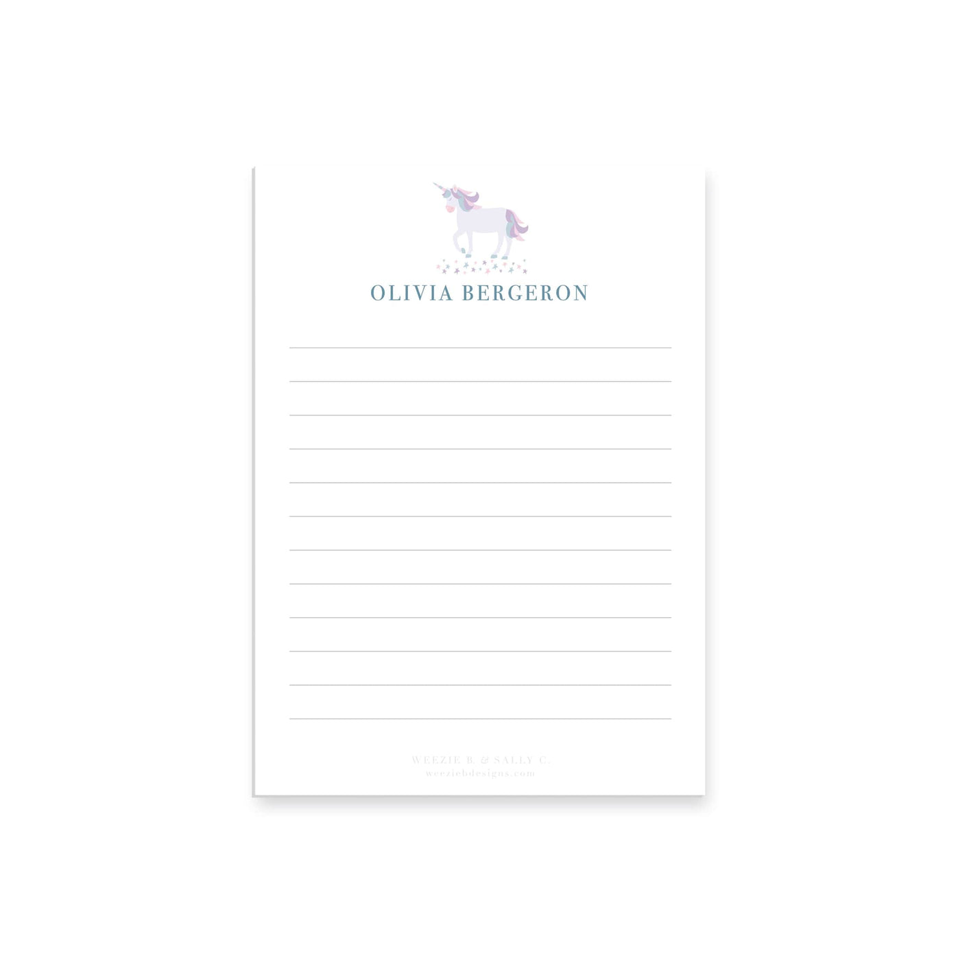 Light Unicorn Stars Notepad