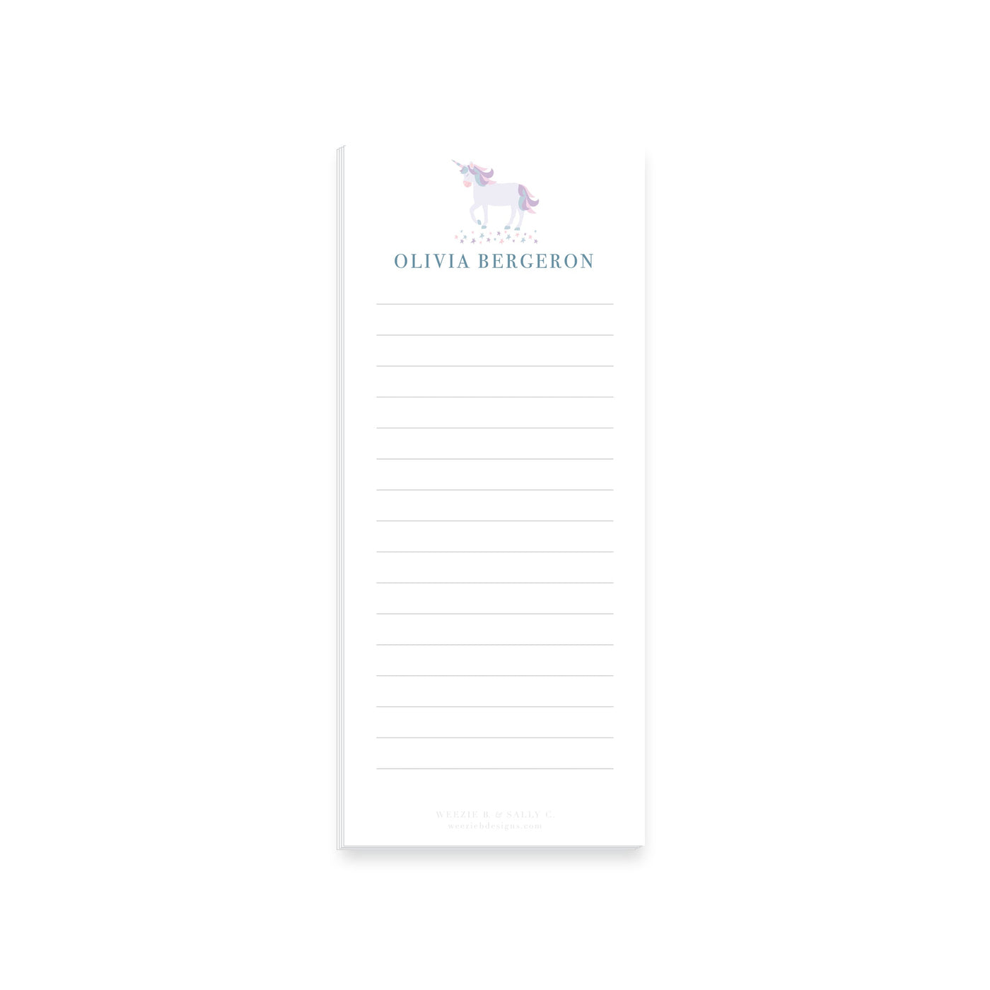 Light Unicorn Stars Notepad