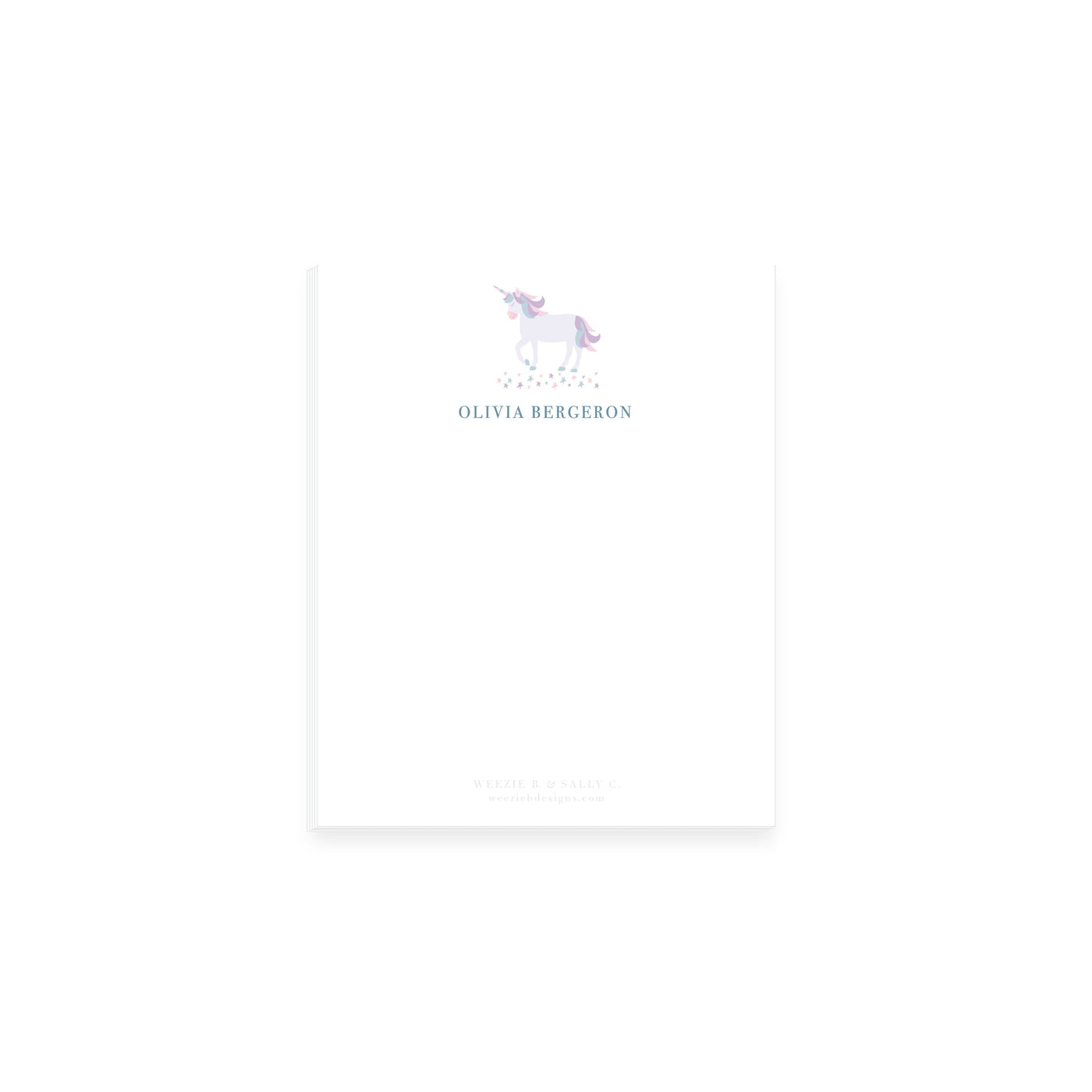 Light Unicorn Stars Notepad