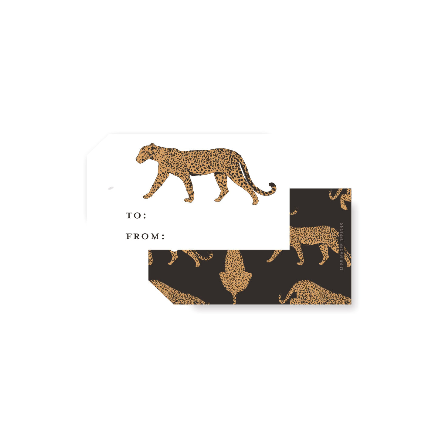 Cheetah Angled Gift Tag