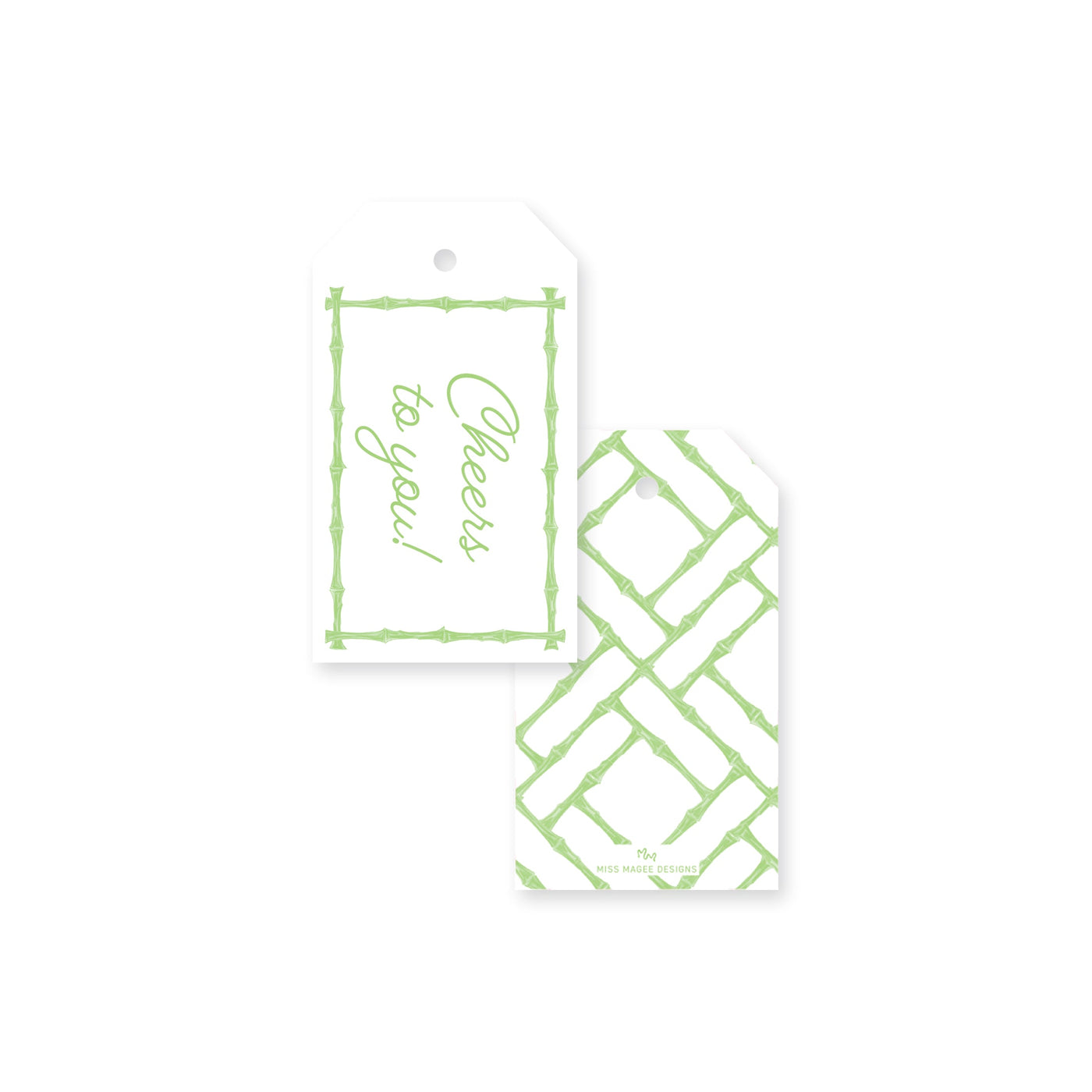 Bamboo Pattern Angled Gift Tag