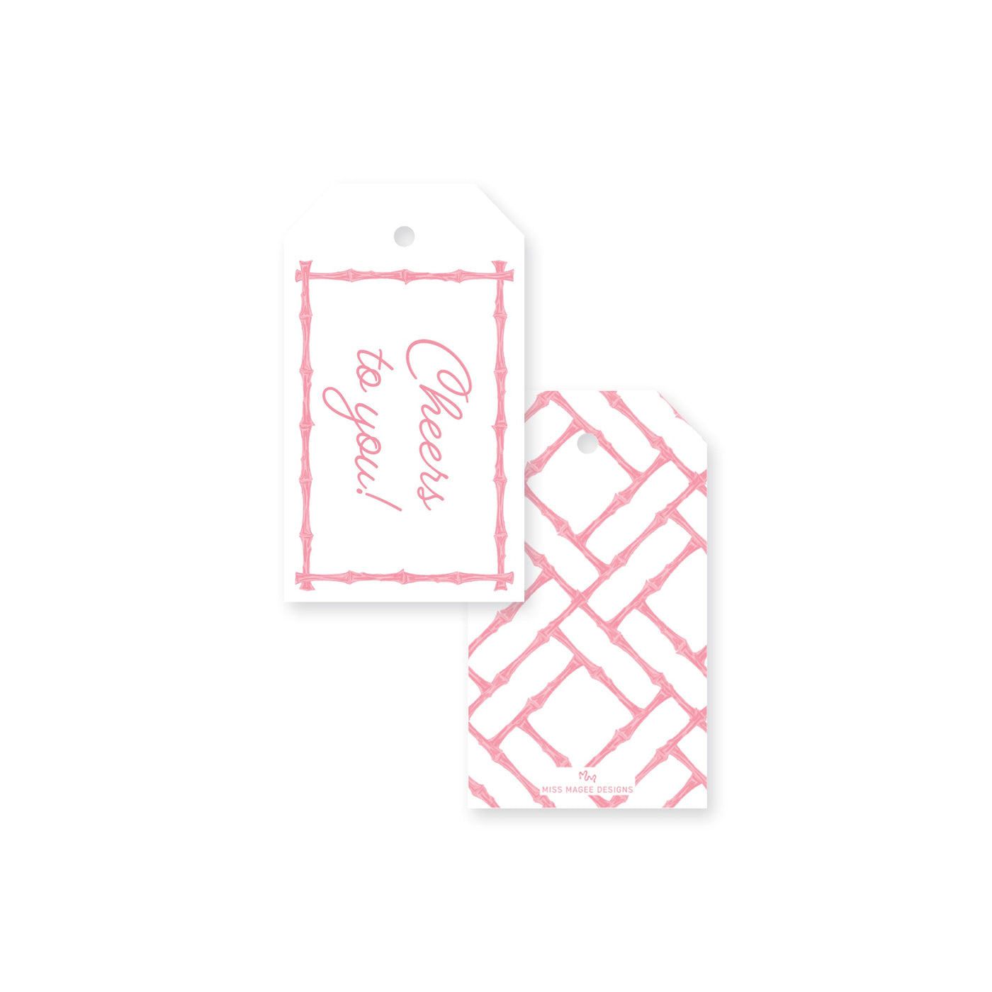 Bamboo Pattern Angled Gift Tag