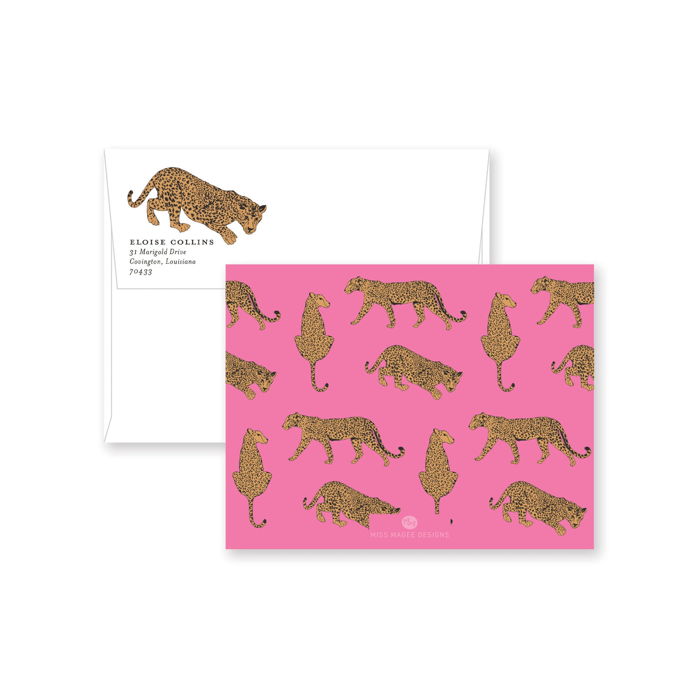 Cheetah Centered Note Card