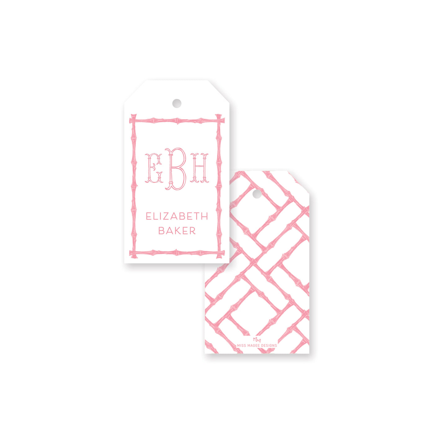 Bamboo Pattern Angled Gift Tag
