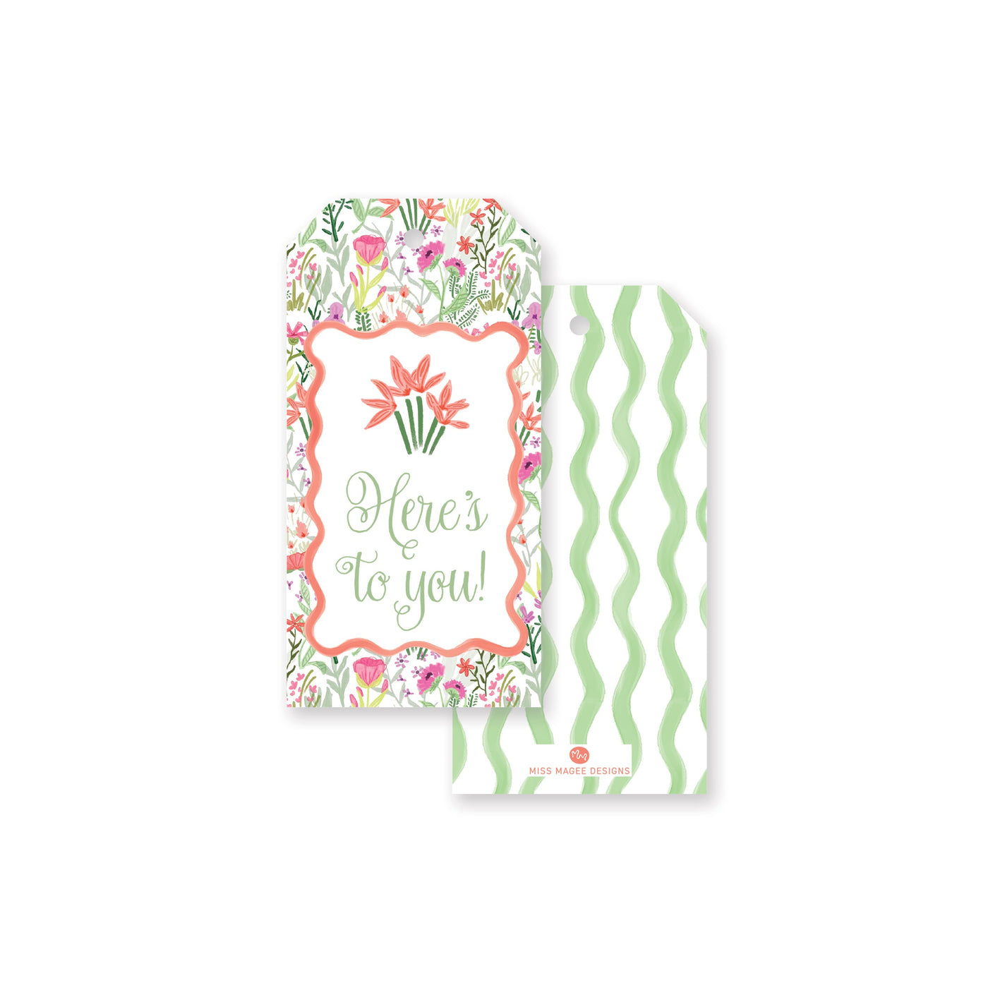 Whimsy Flowers Angled Gift Tag