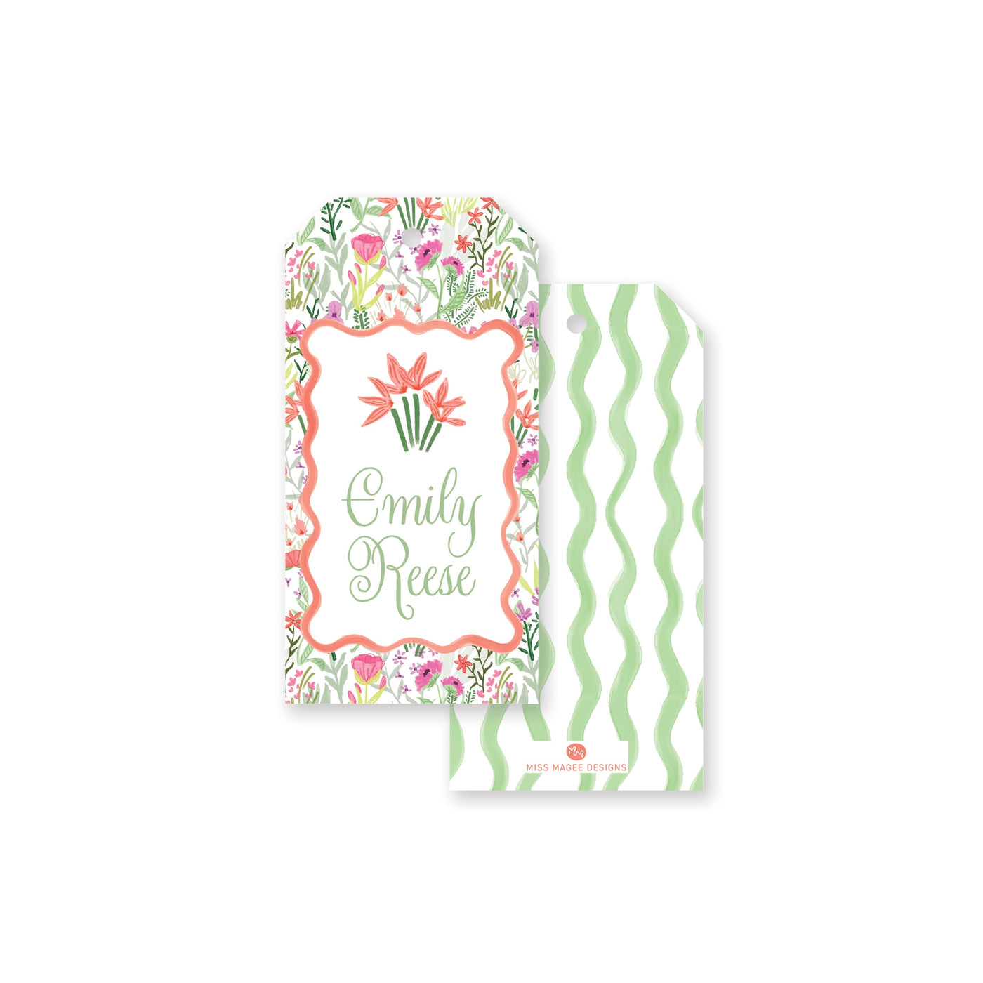 Whimsy Flowers Angled Gift Tag