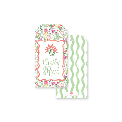 Whimsy Flowers Angled Gift Tag